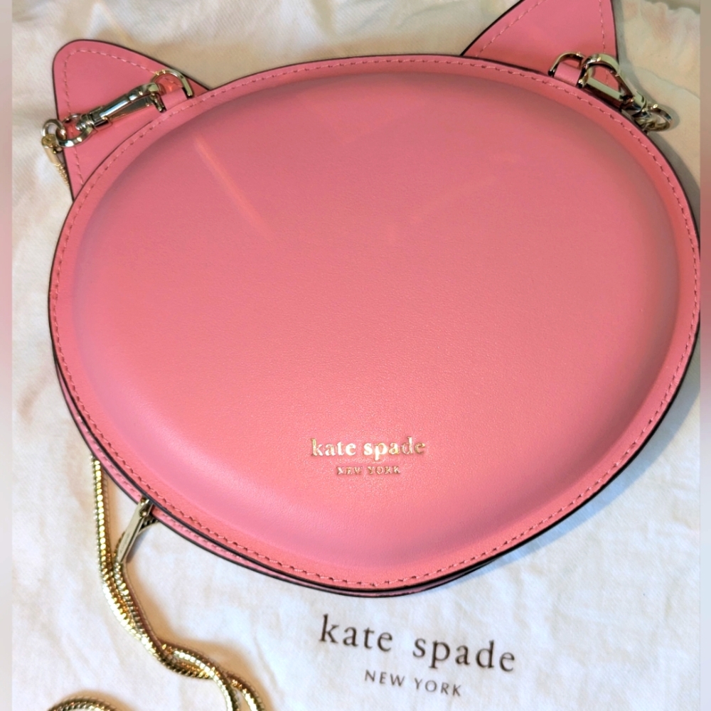 Kate Spade "Cats" Feline Face Crossbody Bag - Pink/Like new w/dust bag - Picture 6 of 16